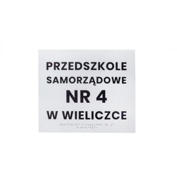 System tabliczek z pismem Braille'a dla szkół - wym. 350x300mm - PCW twarde - DECO WHITE - TAB398