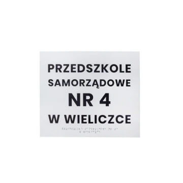 System tabliczek z pismem Braille'a dla szkół - wym. 350x300mm - PCW twarde - DECO WHITE - TAB398