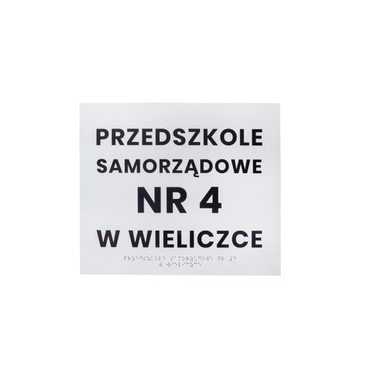 System tabliczek z pismem Braille'a dla szkół - wym. 350x300mm - PCW twarde - DECO WHITE - TAB398