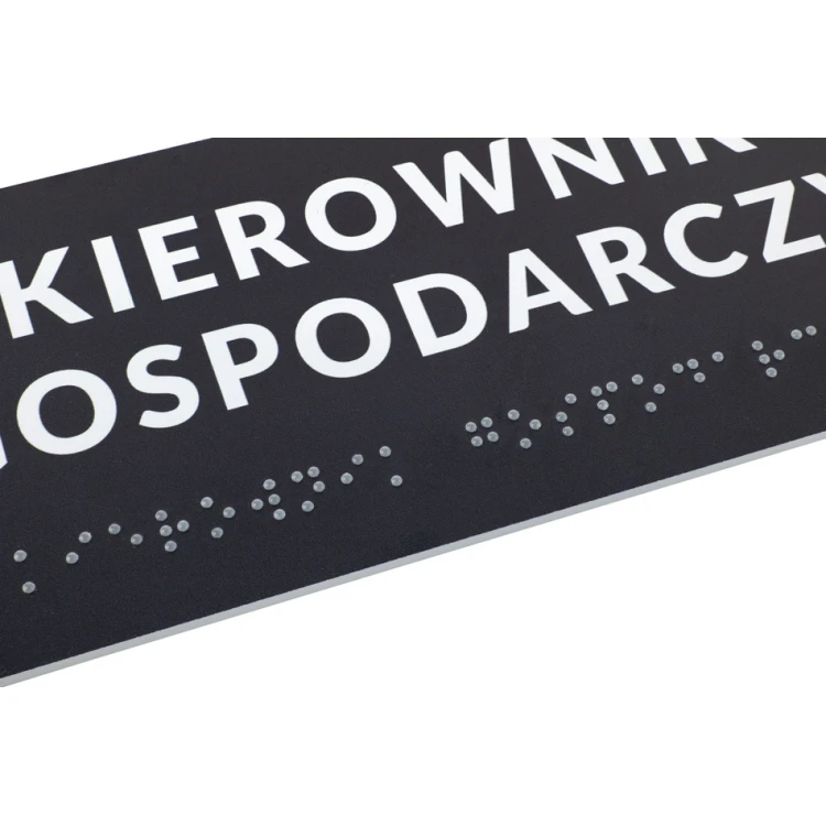 System tabliczek z pismem Braille'a dla szkół - wym. 200x80mm - PCW twarde - DECO DARK - TAB417