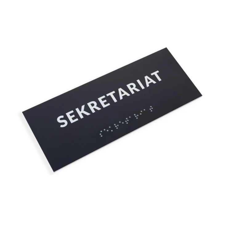System tabliczek z pismem Braille'a dla szkół - wym. 200x80mm - PCW twarde - DECO DARK - TAB417