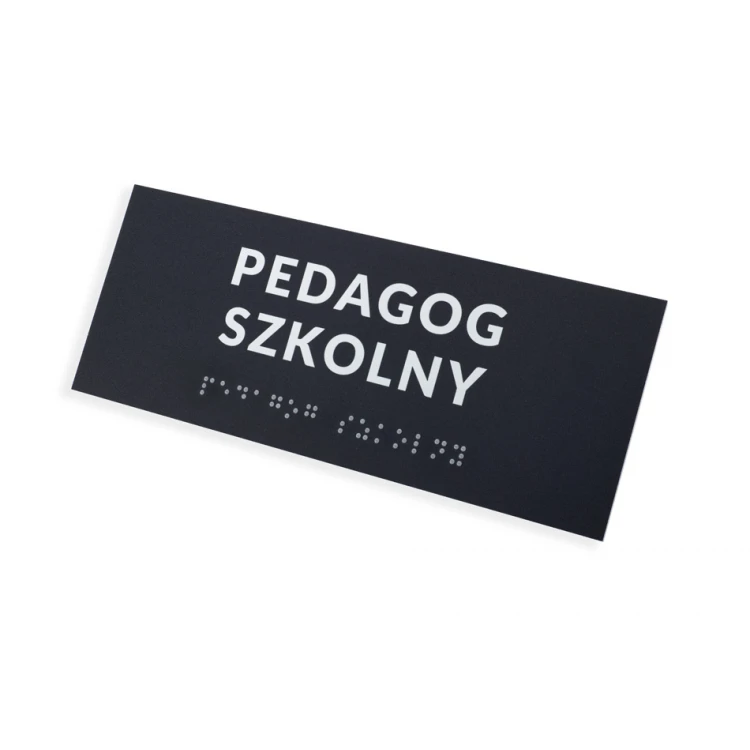 System tabliczek z pismem Braille'a dla szkół - wym. 200x80mm - PCW twarde - DECO DARK - TAB417