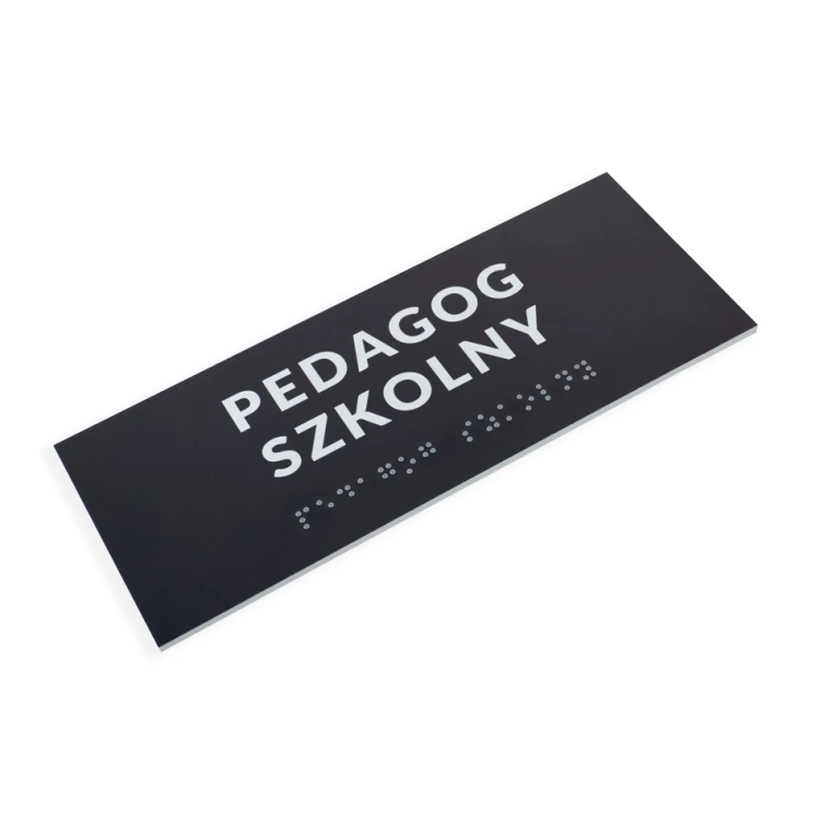 System tabliczek z pismem Braille'a dla szkół - wym. 200x80mm - PCW twarde - DECO DARK - TAB417