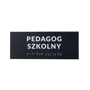 System tabliczek z pismem Braille'a dla szkół - wym. 200x80mm - PCW twarde - DECO DARK - TAB417