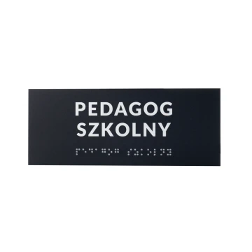 System tabliczek z pismem Braille'a dla szkół - wym. 200x80mm - PCW twarde - DECO DARK - TAB417