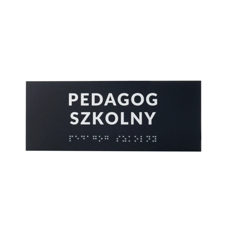System tabliczek z pismem Braille'a dla szkół - wym. 200x80mm - PCW twarde - DECO DARK - TAB417