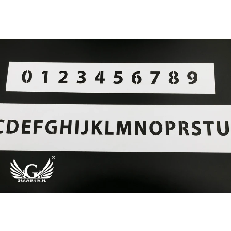 Szablon malarski - cyfry lub litery - wysokość znaków: 30mm - SM002