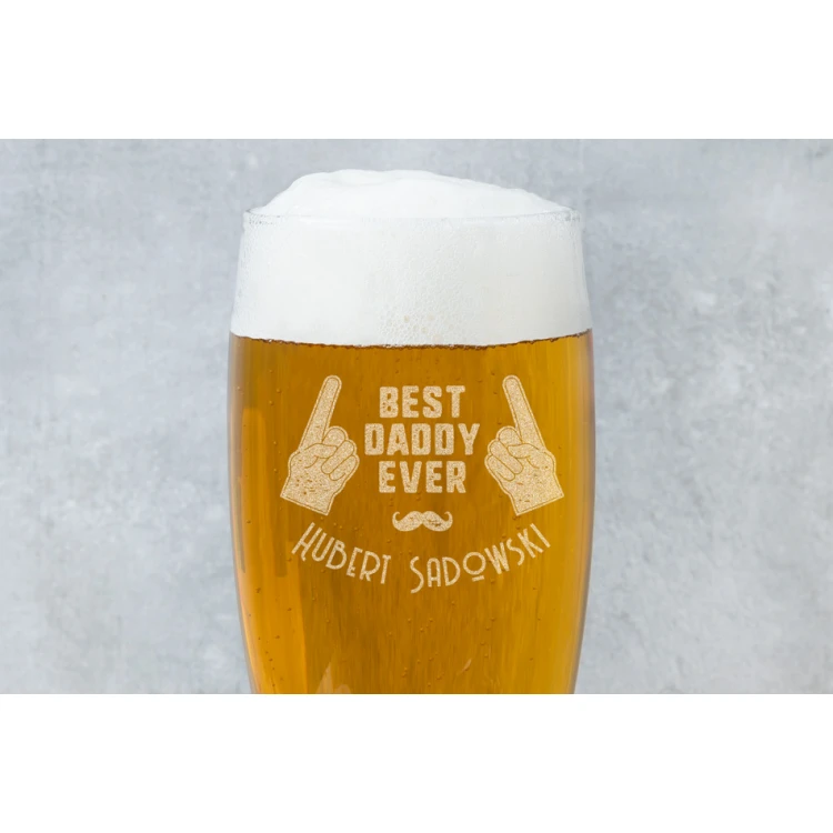 Szklanka na piwo z grawerem - Best daddy ever - SP011