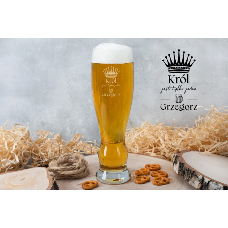 Szklanka na piwo z grawerem - Król jest tylko jeden - SP002