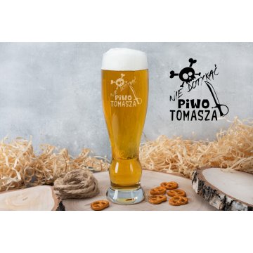 Szklanka na piwo z grawerem - Nie dotykać - SP022