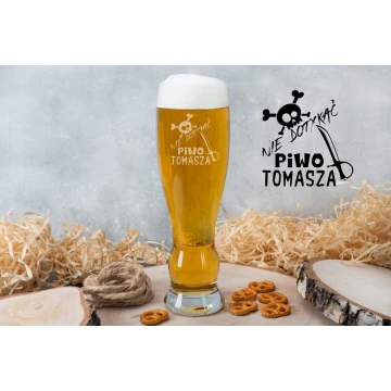 Szklanka na piwo z grawerem - Nie dotykać - SP022