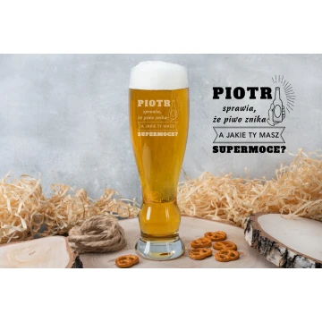 Szklanka na piwo z grawerem - Supermoc - SP023