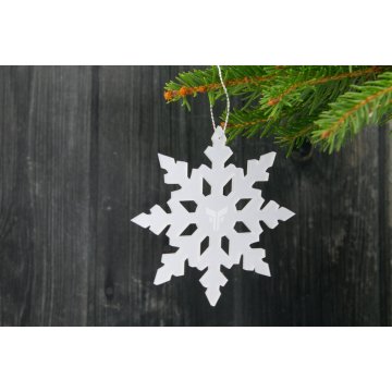 Szronione ozdoby z dowolnym nadrukiem UV - wym. 80x80mm - śnieżynka - BDR013