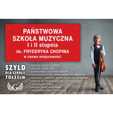 Szyld dla szkoły muzycznej - SZ108 - wym. 700x350mm