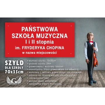 Szyld dla szkoły muzycznej - SZ108 - wym. 700x350mm