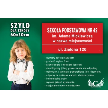 Szyld dla szkoły - SZ104 - wym. 600x300mm