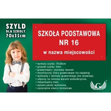  Szyld dla szkoły - SZ106 - wym. 700x350mm