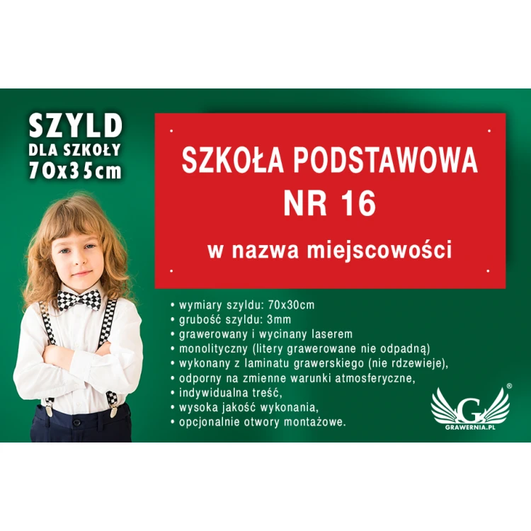  Szyld dla szkoły - SZ106 - wym. 700x350mm