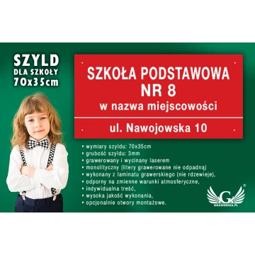  Szyld dla szkoły - SZ107 - wym. 700x350mm