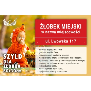 Szyld dla żłobka - SZ100 - wym. 600x300mm