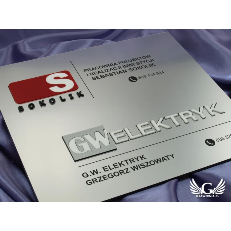 Szyld - dwa wypukłe loga - SZ043 - wym. 275x250mm