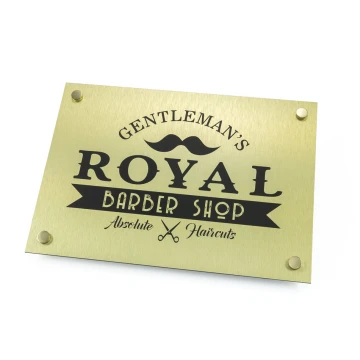 Szyld firmowy - dibond szczotkowany złoty 3mm - druk UV - wym. 420x297mm (A3) - SZUV018