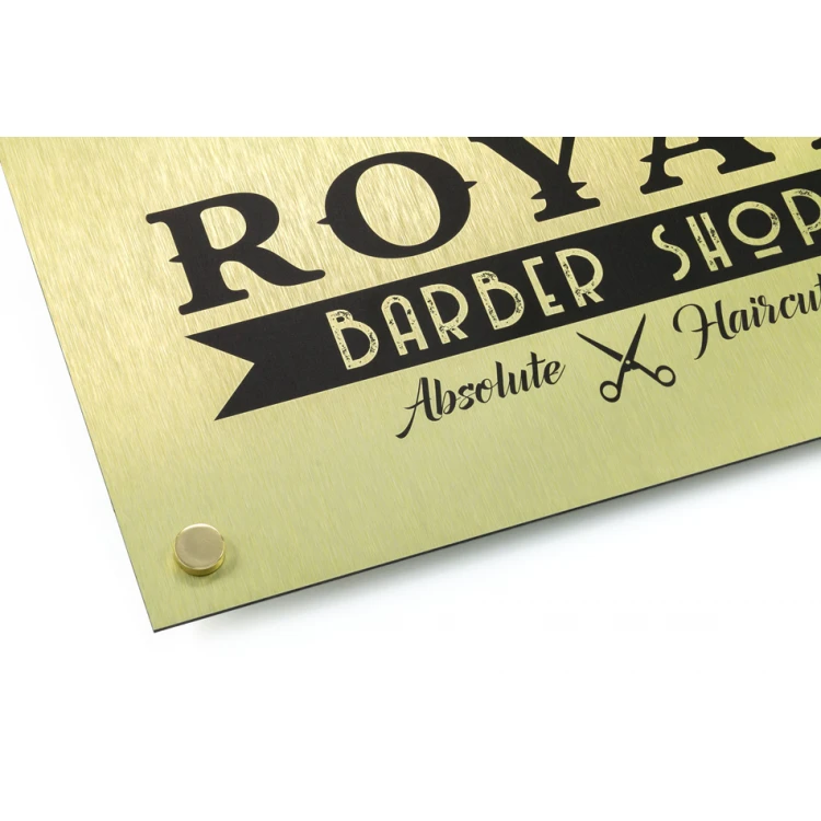 Szyld firmowy - dibond szczotkowany złoty 3mm - druk UV - wym. 420x297mm (A3) - SZUV018