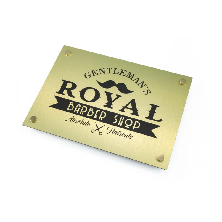 Szyld firmowy - dibond szczotkowany złoty 3mm - druk UV - wym. 420x297mm (A3) - SZUV018