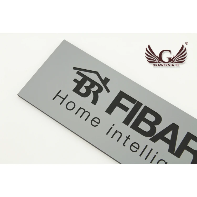 Szyld firmowy - srebrny laminat grawerski mat exterior - SZ080 - wym. 275x90mm
