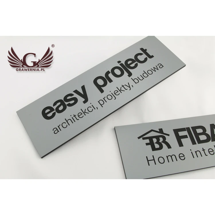 Szyld firmowy - srebrny laminat grawerski mat exterior - SZ080 - wym. 275x90mm