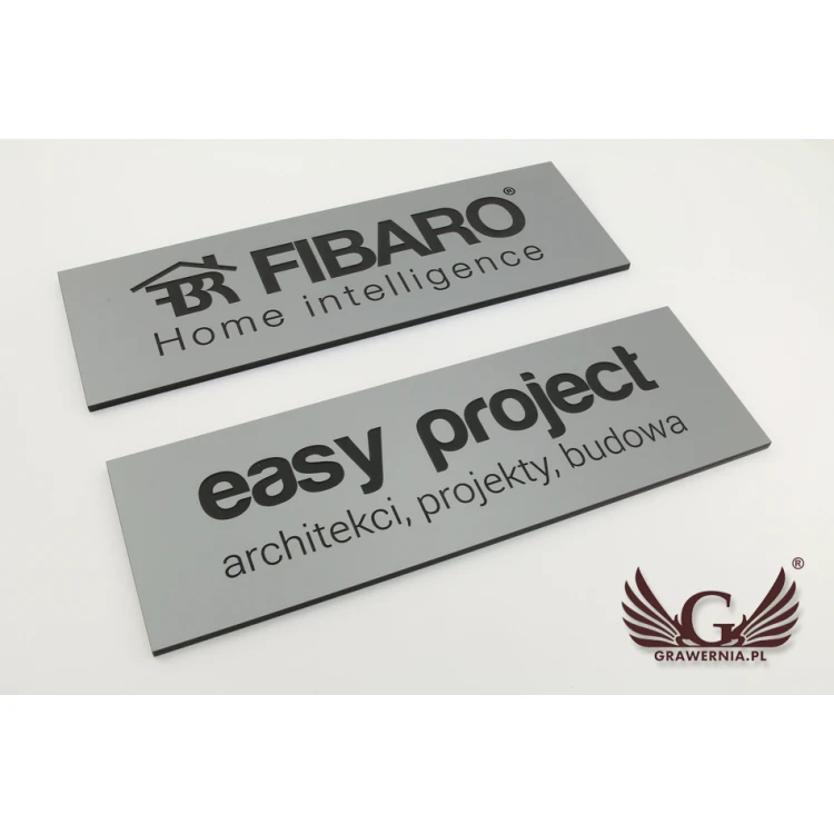 Szyld firmowy - srebrny laminat grawerski mat exterior - SZ080 - wym. 275x90mm