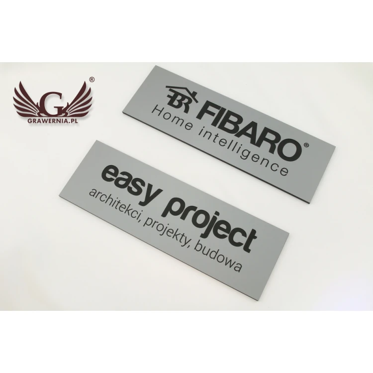 Szyld firmowy - srebrny laminat grawerski mat exterior - SZ080 - wym. 275x90mm
