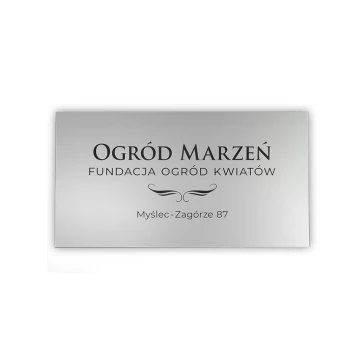 Szyld firmowy - srebrny matowy laminat grawerski - wym. 800x440mm - SZ115