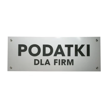 Szyld firmowy - srebrny zewnętrzny laminat grawerski - SZ111 - wym. 800x300mm