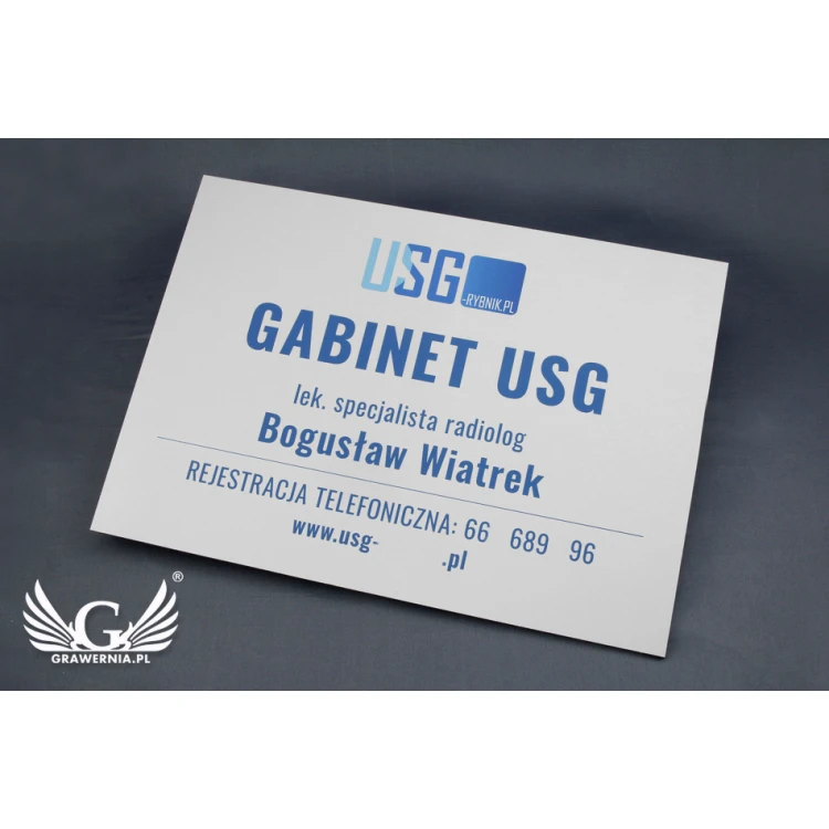 Szyld firmowy - wym. 210x297mm (A4) - DIBOND MAT 3mm - druk UV - SZUV013
