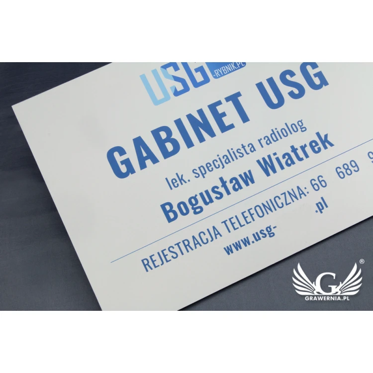 Szyld firmowy - wym. 210x297mm (A4) - DIBOND MAT 3mm - druk UV - SZUV013