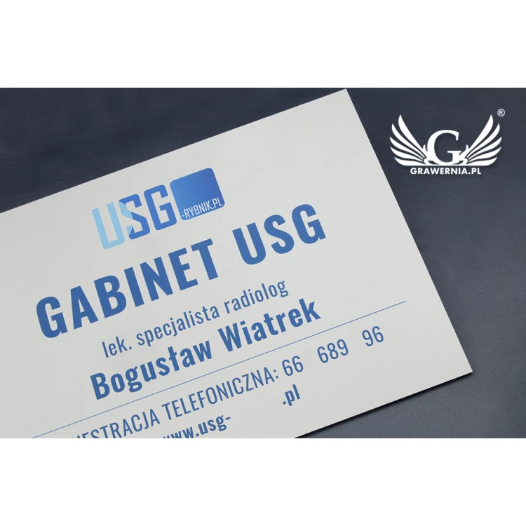 Szyld firmowy - wym. 210x297mm (A4) - DIBOND MAT 3mm - druk UV - SZUV013