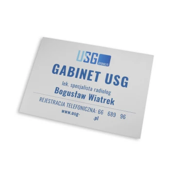 Szyld firmowy - wym. 210x297mm (A4) - DIBOND MAT 3mm - druk UV - SZUV013