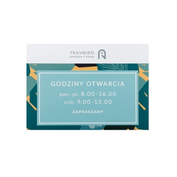 Szyld firmowy - wym. 420x300mm - białe tworzywo PCW - SZ118