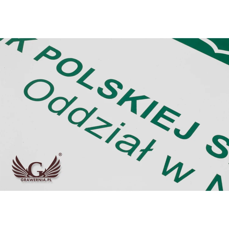 Szyld firmowy - wym. 600x300mm - biały laminat grawerski - SZ113