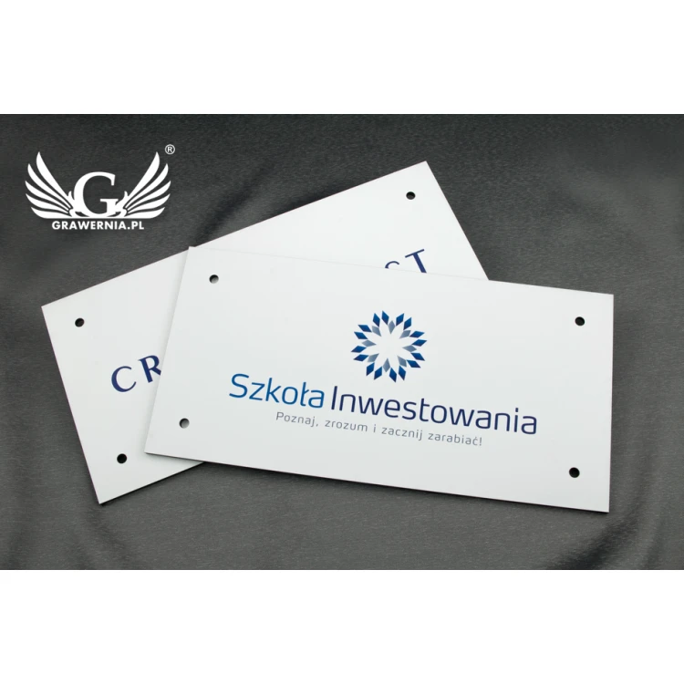 Szyld firmowy z kolorowym logotypem - wym. 300x150mm - DRUK UV - SZUV006