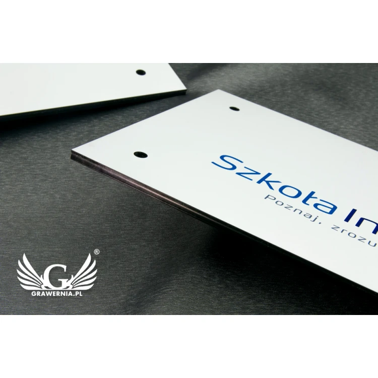 Szyld firmowy z kolorowym logotypem - wym. 300x150mm - DRUK UV - SZUV006
