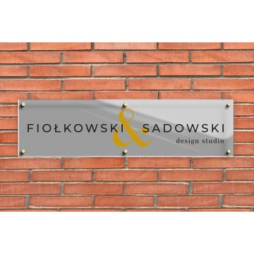 Szyld firmowy z plexi transparentnej i dibondu - nadruk UV - wym. 1100x287mm - SZ159