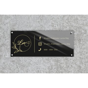 Szyld firmowy z plexi transparentnej - nadruk UV - wym. 1000x420mm - SZ160