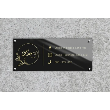 Szyld firmowy z plexi transparentnej - nadruk UV - wym. 1000x420mm - SZ160