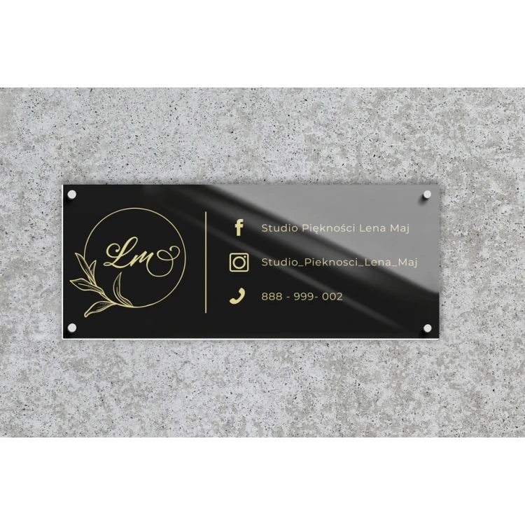 Szyld firmowy z plexi transparentnej - nadruk UV - wym. 1000x420mm - SZ160