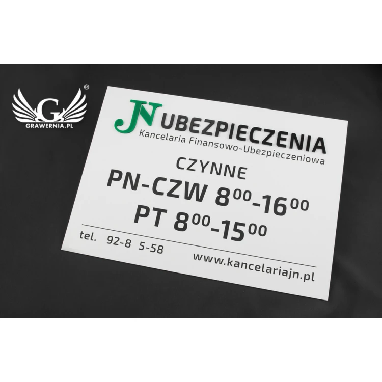 SZYLD FIRMOWY z WYPUKŁYM LOGO - na drzwi - SZ117 - wymiary: 420x300mm