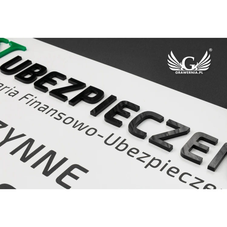 SZYLD FIRMOWY z WYPUKŁYM LOGO - na drzwi - SZ117 - wymiary: 420x300mm