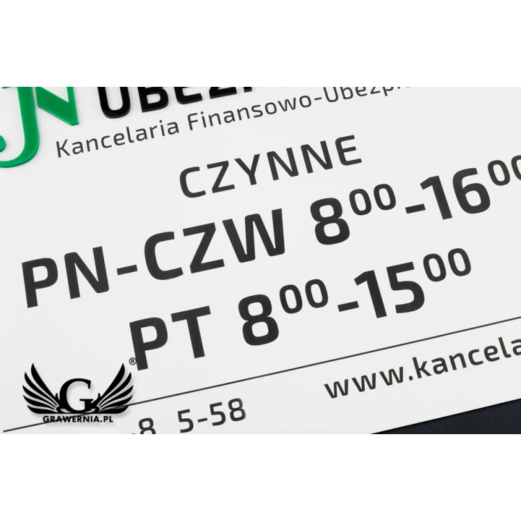 SZYLD FIRMOWY z WYPUKŁYM LOGO - na drzwi - SZ117 - wymiary: 420x300mm