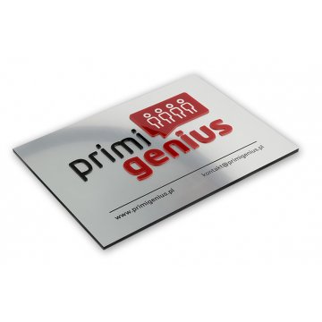 SZYLD FIRMOWY z WYPUKŁYM LOGO - srebrny - SZ069 - wymiary 250x180mm